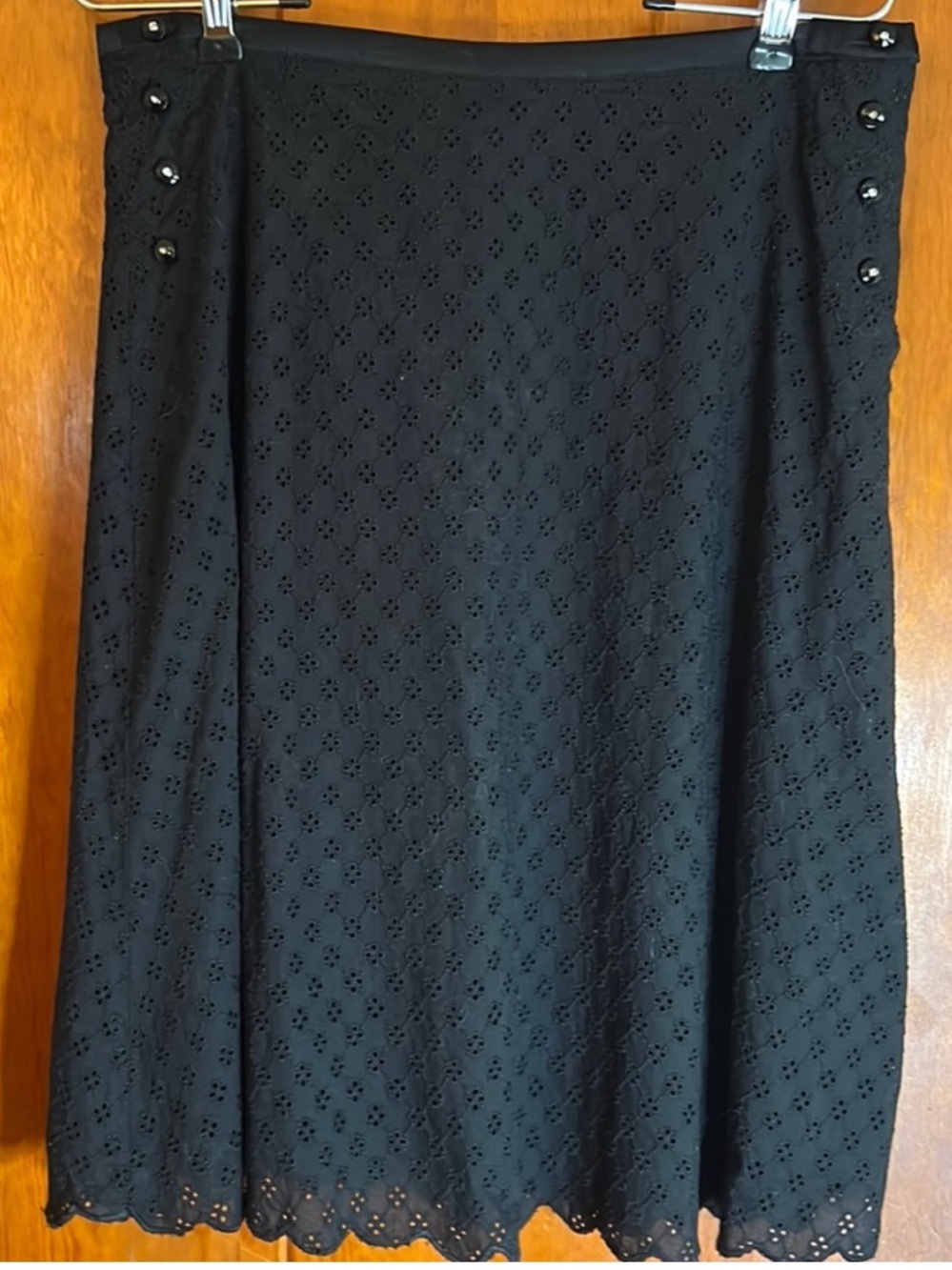 Odille Black Eyelet A-Line Skirt